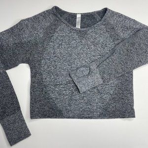 Long Sleeve Workout Crop Top with Thumb Holes